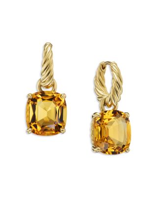 David Yurman - Marbella Drop Earrings in 18K Yellow Gold with Citrine, 25mm
