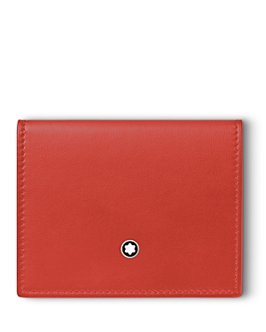 Shop Montblanc Meisterstuck 4cc Soft Leather Card Holder In Red