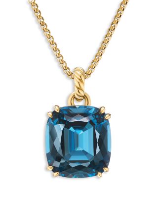 Marbella Pendant in 18K Yellow Gold with Hampton Blue Topaz, 22mm