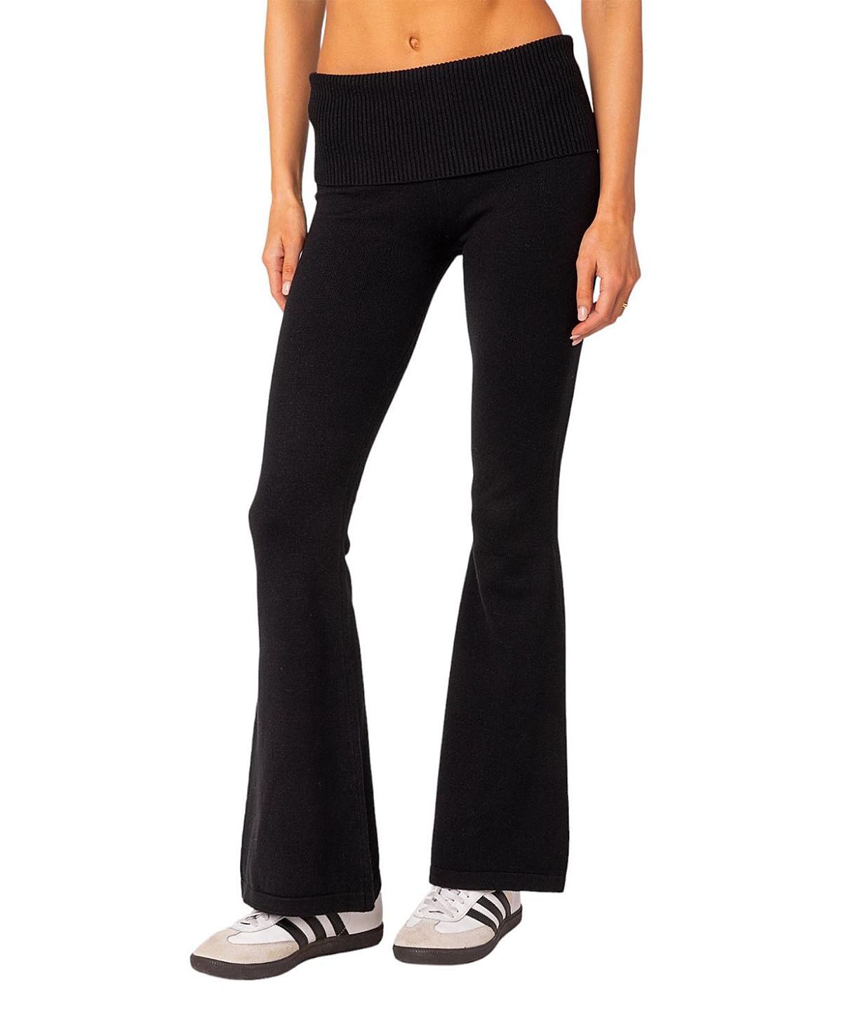Edikted Desiree Knitted Low Rise Fold Over Pants