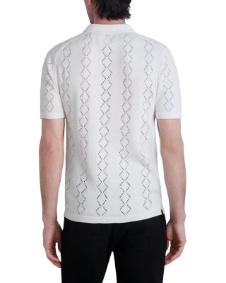 Cotton Perforated Knit Polo 