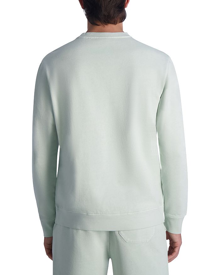 Shop Karl Lagerfeld Cotton French Terry Tonal Logo Print Regular Fit Crewneck Sweatshirt In Mint
