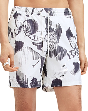 Shop Allsaints Frequency Swim Trunks In Off White