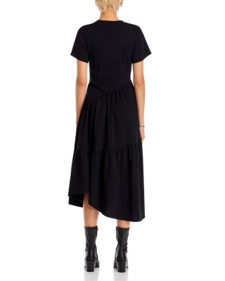 Gathered Seam Short Sleeve Dress