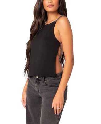 Karli Rhinestone Strap Open Back Top