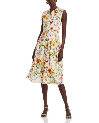 T Tahari - Belted Floral Shirtdress