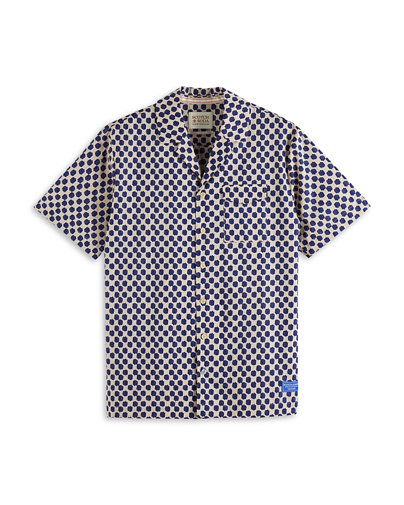 Cotton Printed Relaxed Fit Button Down Camp Shirt
