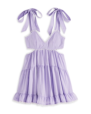 Shop Katiejnyc Girls' Winona Shoulder Tie Dress - Big Kid In Lilac