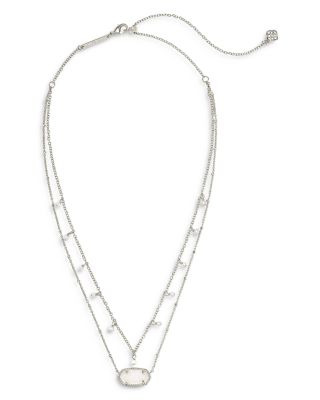 Elisa Cultured Freshwater Pearl & Drusy Stone Adjustable Layered Necklace, 19"