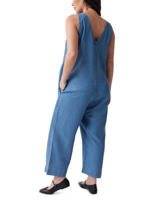 Maternity Zip Front Cropped Wide Leg Jumpsuit