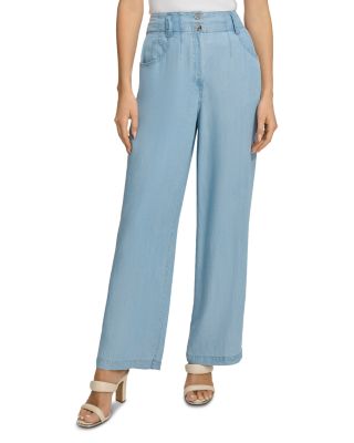 DKNY Plissé Wide Leg Pants | Bloomingdale's