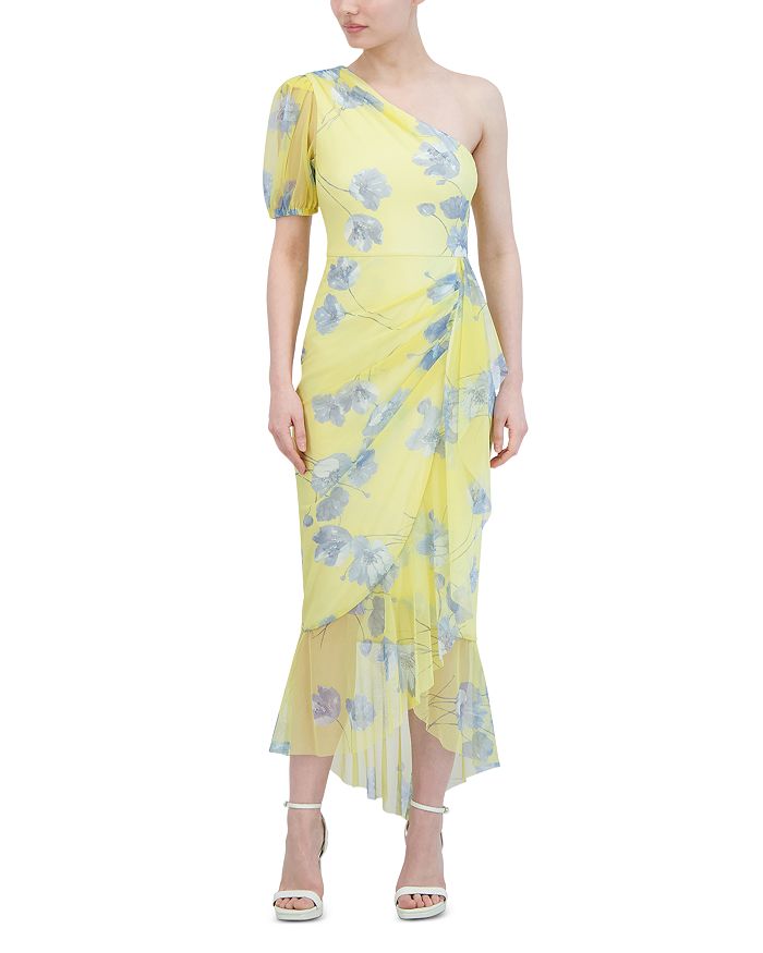 Vestido One Shoulder Puff Sleeve Pink (M)