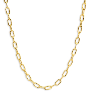 24K Yellow Gold Hoopla Open Link Chain Necklace, 24