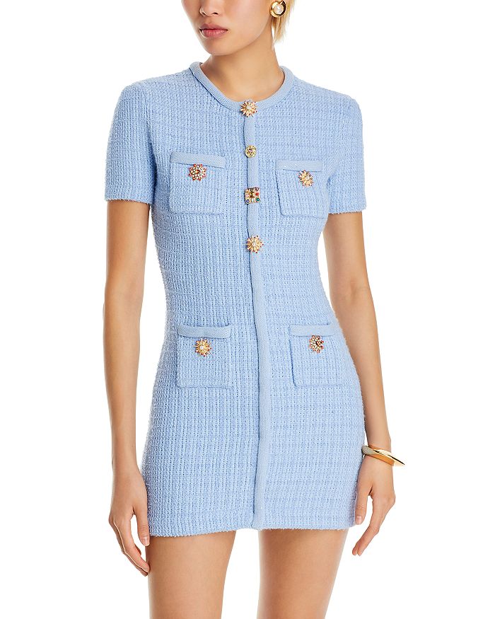 Beaded Knit Mini Dress