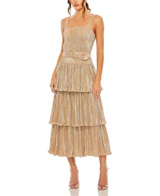 Ruffle Tiered Buckle Detail Dress