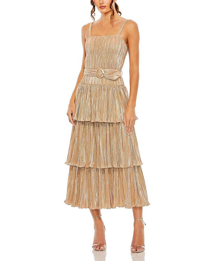 Mac Duggal Ruffle Tiered Buckle Detail Dress | Bloomingdale's