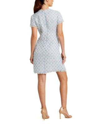 Cap Sleeve Floral Button Detail Shift Dress