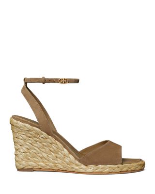 Tory Burch Women's Double T Ankle Strap Espadrille Wedge