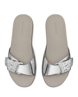 Women's Slip On Buckled Slide Sandals