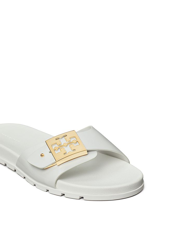 Shop Tory Burch Women's Slip On Buckled Slide Sandals In White