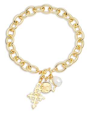 Shop Kenneth Jay Lane Charm Pendant Necklace, 18 In Gold