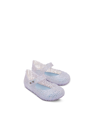 MINI MELISSA GIRLS' MINICAMPAP GLITTER ZIGZAG MARY JANE FLATS - TODDLER