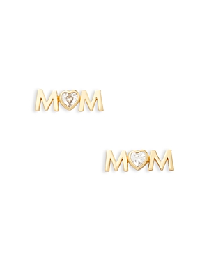 Kate Spade Gold-tone Crystal Mom Stud Earrings In Gold