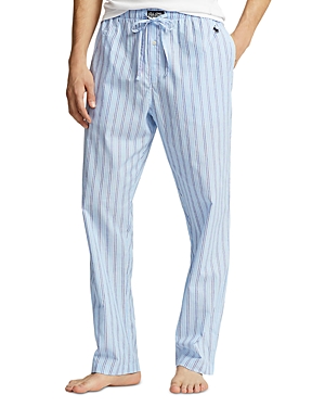 Shop Polo Ralph Lauren Cotton Yarn Dyed Stripe Relaxed Fit Pajama Pants In Blue