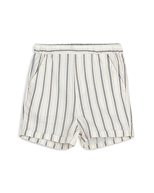 Shop Miles The Label Boys' Striped Woven Shorts - Little Kid In Beige