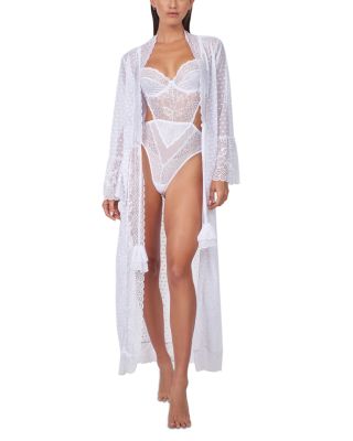 MUCCI - Domenica Sheer Lace Trim Robe