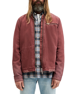 Shop Allsaints Rothwell Cotton Full Zip Jacket In Imperial Red