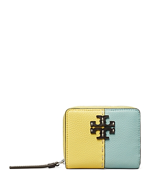 Tory Burch Mcgraw Pebbled Colourblock Leather Bifold Wallet In Multi