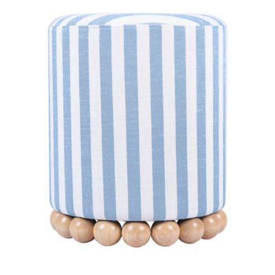 Dex Striped Linen Ottoman