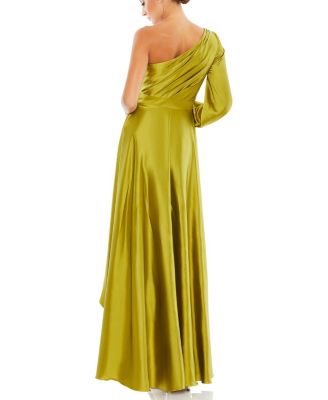 High Low One Shoulder Flowy Gown