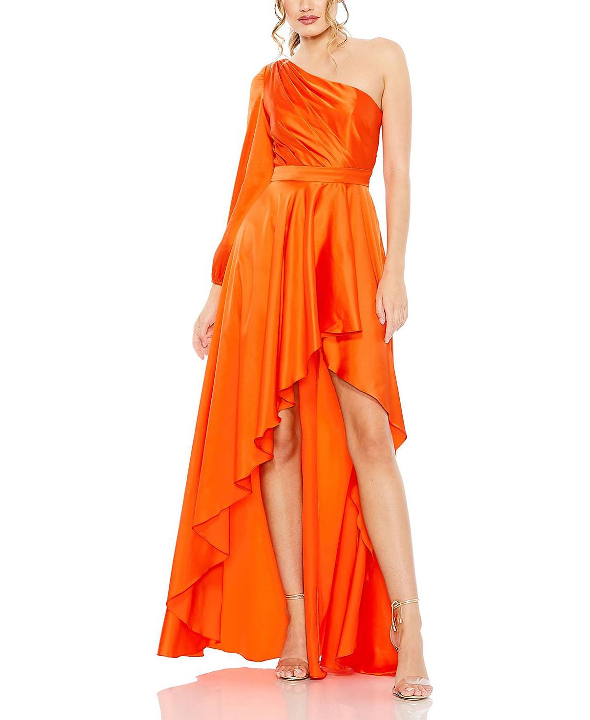 Mac Duggal High Low One Shoulder Flowy Gown