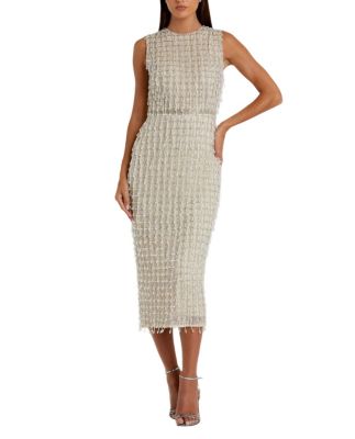 Mac Duggal - Sleeveless High Neck Beaded Mini Sheath Dress
