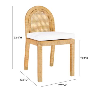  Amara Rattan and Performance Fabric Arched Back Dining Chair in Natural