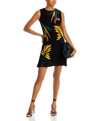 Embroidered Mini Sweater Dress