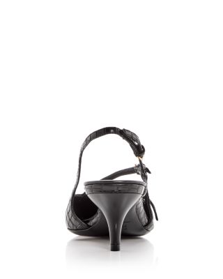 Women's Croc Embossed Pointed Toe Pumps