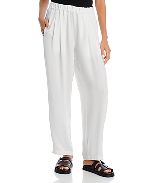 Shop Eileen Fisher Silk Lantern Ankle Pants In Ivory