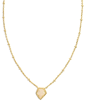 Shop Kendra Scott Framed Tess Satellite Pendant Necklace, 19 In Gold Iridescent Drusy