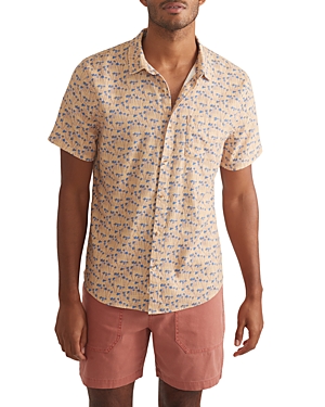Shop Marine Layer Classic Printed Stretch Selvage Shirt In Palm Print