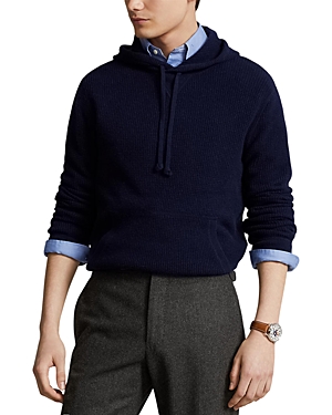 Shop Polo Ralph Lauren Washable Cashmere Hooded Sweater In Blue