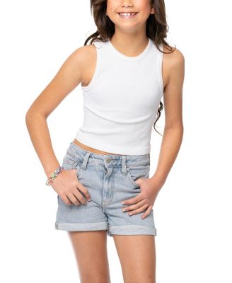  One Size Ribbed Crop Tank Top - Big Kid