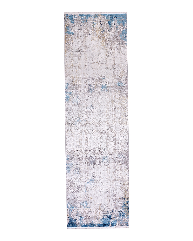 Feizy Cadiz 8663889f Runner Area Rug, 3'1 X 10' In Ivory/blue