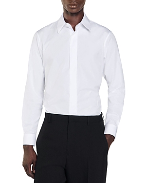 Sandro Chemise Long Sleeve Button Front Shirt In White