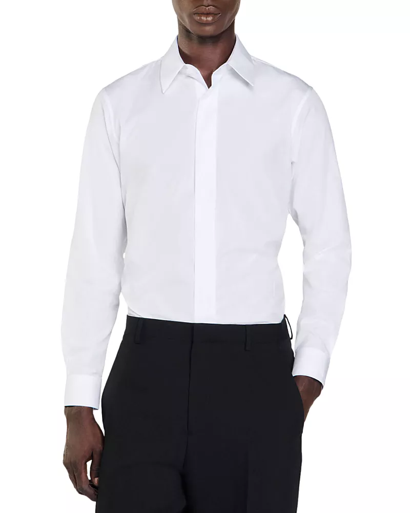 Sandro Chemise Regular Fit Long Sleeve Button Down Shirt