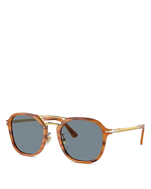 Shop Persol Square Sunglasses, 55mm In Brown/blue Solid
