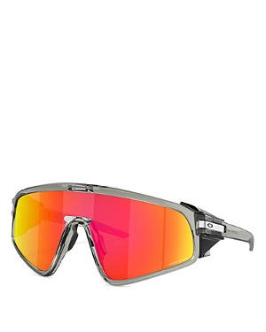 Latch Panel Rectangular Shield Sunglasses, 135mm