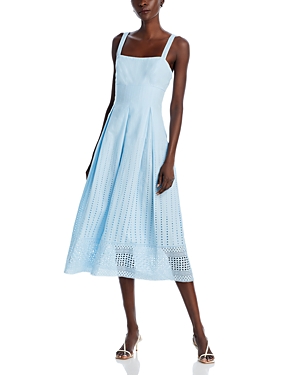 Shop French Connection Abana Eyelet Midi Dress - 100% Exclusive In Cashmere Blue